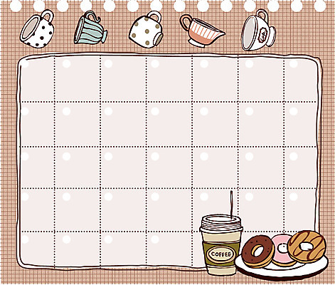 EPS 커피 백그라운드 라인일러스트 일러스트 디저트 사람없음 컵 도넛 라인아트 테이크아웃 모눈 국내일러스트 식기 음료 선 음식 파일형식 벡터