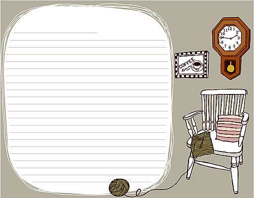 EPS 선 시계 액자 백그라운드 쿠션 의자 라인일러스트 일러스트 사람없음 공책 털실 라인아트 벽시계 줄노트 국내일러스트 가구 문구용품 실 파일형식 벡터