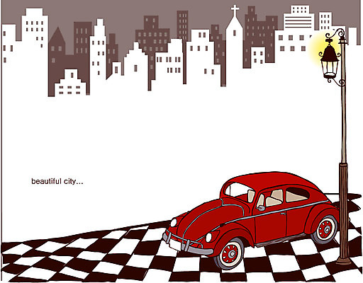 EPS 실루엣 길 백그라운드 무늬 가로등 라인일러스트 일러스트 자동차 조명 사람없음 건물 빛 도시 라인아트 국내일러스트 건축물 공공시설 선 육상교통 촬영기법 파일형식 벡터