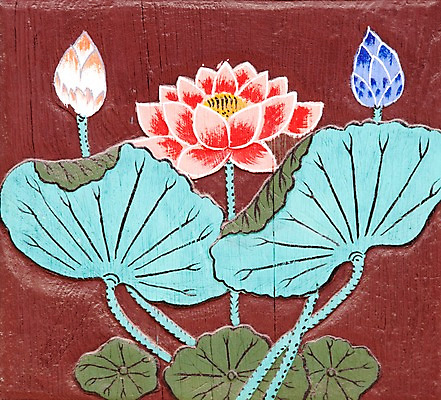 포토 JPG 문양 꽃 종교 무늬 불교 연꽃 사람없음 야외 부처님오신날 벽화 국내포토 식물 기념일 그림 파일형식