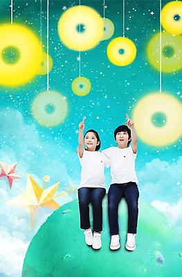 PSD 편집 편집이미지 어린이교육 교육 별 어린이 상상 사람 소녀 소년 두명 희망 꿈 행성 체험 장래희망 어린이만 이미지편집 자연요소 여자 남자 감정 컨셉 우주 파일형식