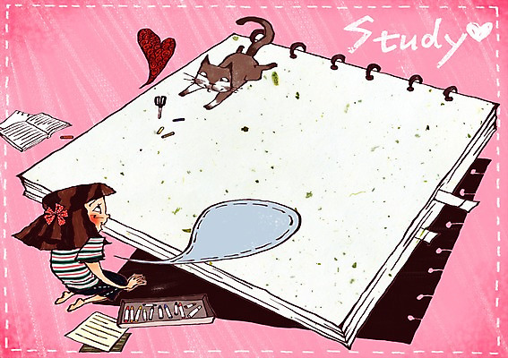 PSD 동물 한마리 학생 어린이교육 교육 초등학생 어린이 말풍선 일러스트 교과목 수업 미술 한명 사람 소녀 책 반려동물 고양이 하트 스케치북 크레파스 캔버스 여자만 여자한명만 어린이만 소녀만 소녀한명만 국내일러스트 모양 1 여자 포유류 문화예술 학용품 파일형식