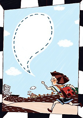 PSD 학생 어린이교육 교육 길 초등학생 어린이 말풍선 일러스트 교과목 책가방 한명 사람 소년 등교 남자만 남자한명만 어린이만 소년만 소년한명만 국내일러스트 1 남자 가방 등하교 파일형식