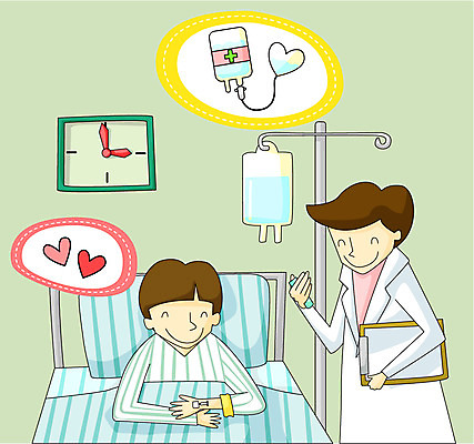 EPS 여자 남자 일러스트 의학 건강 병원 미소 웃음 사람 소년 두명 치료 10대 30대 건강관리 환자 의사 하트 도움 보호 질병 링거 질병관리 병실 서류판 입원 입원실 회복 국내일러스트 모양 어린이 컨셉 의료기기 청소년 표정 관리 장년 사무용품 의료진 파일형식 벡터