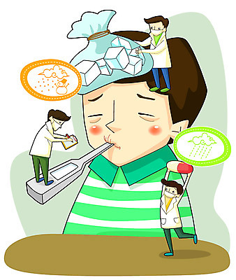 EPS 남자 어린이 일러스트 의학 건강 사람 소년 두명 치료 약 건강관리 의사 도움 보호 질병 온도계 체온계 감기 간호 질병관리 얼음주머니 해열 해열제 환절기 남자만 어린이만 소년만 국내일러스트 계절 컨셉 관리 의료진 주머니 파일형식 벡터