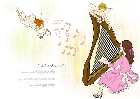 PSD 여자 문화 예술 악기 연주 음표 일러스트 문화예술 천사 한명 사람 뷰티 즐거움 하프 선율 여자만 여자한명만 국내일러스트 1 기호 감정 음악 현악기 파일형식