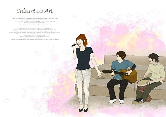 PSD 여자 남자 문화 예술 악기 연주 일러스트 노래 문화예술 사람 20대 세명 꿈 가수 기타 통기타 연습 북 마이크 즐거움 슈퍼스타 청년만 성인만 국내일러스트 감정 음악 음향기기 현악기 타악기 청년 음악가 파일형식