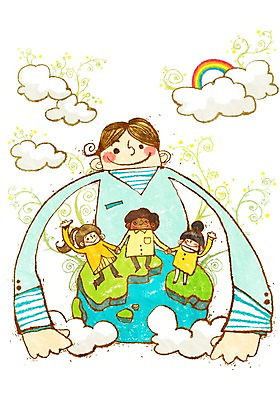 PSD 구름 여자 행복 지구 어린이 무지개 일러스트 가족 함께함 사랑 미소 웃음 사람 소녀 소년 여러명 친구 즐거움 다문화 다문화사회 다문화가정 소통 어린이만 국내일러스트 자연요소 남자 감정 다수 컨셉 관계 표정 사회_공동체 사회이슈 파일형식