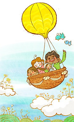 PSD 구름 여자 남자 행복 어린이 일러스트 가족 조류 하늘 함께함 사랑 미소 웃음 사람 소녀 여러명 부모 자녀 열기구 비행 아기 즐거움 다문화 다문화사회 다문화가정 소통 국내일러스트 자연요소 동물 감정 다수 컨셉 관계 항공교통 표정 사회_공동체 사회이슈 파일형식