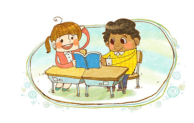 PSD 행복 어린이 의자 일러스트 교실 가족 수업 함께함 사랑 미소 웃음 사람 소녀 소년 두명 책 친구 책상 즐거움 교과서 다문화 다문화사회 다문화가정 소통 어린이만 국내일러스트 여자 교육 남자 감정 가구 컨셉 학교 관계 교재 표정 사회_공동체 사회이슈 파일형식