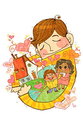 PSD 여자 남자 행복 어린이 일러스트 가족 포옹 주택 함께함 사랑 미소 웃음 사람 소년 세명 부모 자녀 하트 즐거움 다문화 다문화사회 다문화가정 소통 어린이만 국내일러스트 모양 감정 컨셉 관계 안기 표정 건물 사회_공동체 사회이슈 파일형식