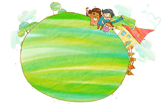 PSD 나무 여자 남자 딸 행복 어린이 일러스트 가족 주택 함께함 사랑 미소 웃음 사람 소녀 초원 세명 부모 자녀 즐거움 다문화 다문화사회 다문화가정 소통 어린이만 국내일러스트 식물 감정 컨셉 관계 표정 건물 사회_공동체 사회이슈 파일형식