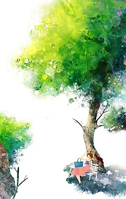 PSD 나무 사계절 계절 여자 여유 백그라운드 벤치 가방 일러스트 자연 한명 사람 풍경 여름 그늘 시원함 나무그늘 여자만 여자한명만 국내일러스트 식물 1 잡화 감정 의자 생태계 파일형식