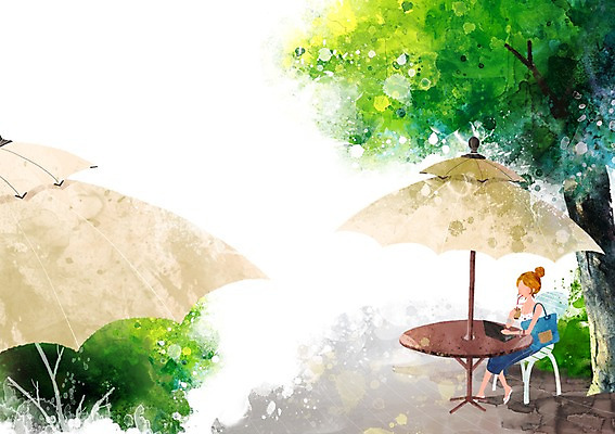 PSD 나무 사계절 계절 여자 여유 백그라운드 인터넷 의자 일러스트 자연 한명 사람 풍경 여름 노트북 웹서핑 파라솔 업무 작업실 시원함 여자만 여자한명만 국내일러스트 식물 1 감정 가구 전자제품 작업 생태계 파일형식