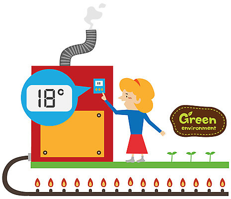 EPS 여자 캠페인 일러스트 한명 사람 초록색 자연보호 환경 그린캠페인 절약 그린에너지 보호 사회이슈 환경보전 보일러 실내온도 적정온도 여자만 여자한명만 국내일러스트 1 컬러 컨셉 자연 에너지 온도 파일형식 벡터