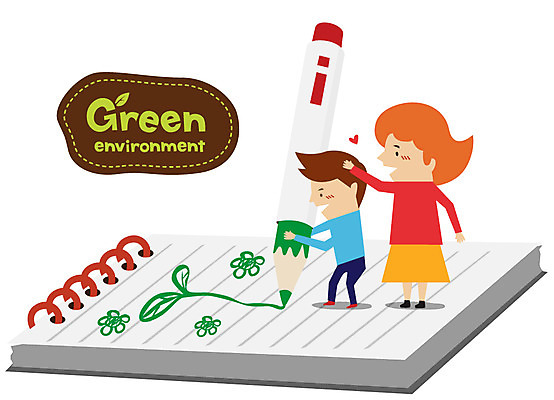 EPS 여자 아들 어린이 캠페인 일러스트 엄마 학용품 사람 소년 두명 초록색 연필 자연보호 환경 다이어리 그린캠페인 자녀 절약 그린에너지 보호 사회이슈 환경보전 몽당연필 국내일러스트 모자관계 남자 컬러 컨셉 가족 자연 문구용품 필기구 사무용품 에너지 파일형식 벡터