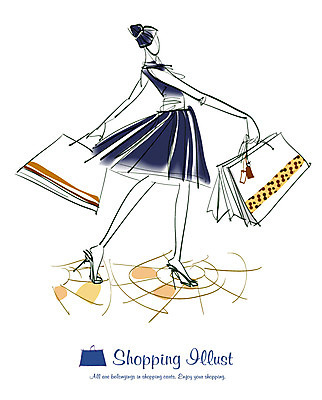 EPS 라이프스타일 여자 일러스트 한명 사람 라이프 쇼핑 쇼핑백 여자만 여자한명만 국내일러스트 1 가방 생활 파일형식 벡터