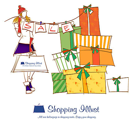 EPS 라이프스타일 여자 일러스트 선물 한명 사람 라이프 선물상자 쇼핑 상자 세일 여자만 여자한명만 국내일러스트 1 생활 파일형식 벡터