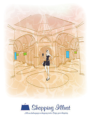 EPS 라이프스타일 여자 일러스트 한명 사람 라이프 쇼핑 쇼핑백 백화점 여자만 여자한명만 국내일러스트 1 가방 생활 상점 파일형식 벡터