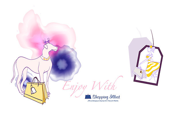 EPS 동물 한마리 라이프스타일 여자 일러스트 한명 사람 라이프 반려동물 쇼핑 쇼핑백 강아지 여자만 여자한명만 국내일러스트 1 가방 생활 개 파일형식 벡터