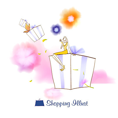 EPS 라이프스타일 여자 꽃 나비 일러스트 선물 한명 사람 라이프 선물상자 쇼핑 여자만 여자한명만 국내일러스트 식물 1 곤충 생활 상자 파일형식 벡터