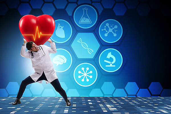 포토 JPG 해외이미지 전신 남자 포즈 한명 들기 성인 앞모습 의사 하트 맥박 무거움 심전도 홀로그램 성인남자한명만 해외202105 해외포토 모양 1 뷰포인트 의학 모션 사람 의료진 무게 남자한명만 성인남자만 파일형식