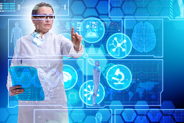 포토 JPG 해외이미지 인터넷 미래 건강 병원 실험 사람없음 치료 컴퓨터 약 디지털 스크린 장비 시험 환자 의사 긴급 DNA 뇌 멀리 인공 인터페이스 지능 터치스크린 홀로그램 가상 해외202105 해외포토 교육 컨셉 의학 전자제품 의료진 생명공학 파일형식