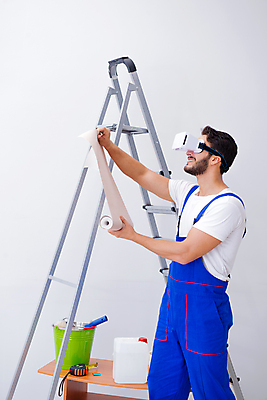 포토 JPG 해외이미지 종이 안경 벽 유니폼 사다리 벽지 노동자 고글 주택 작업복 사람없음 내부 건물 장식 3D 헤드폰 페인트 방 붓 업무 수리 흥분 롤 롤러 화가 부활 DIY 건축업자 계약자 복원 업그레이드 접착제 가상 가상현실 현실 신청 해외202105 해외포토 직업 건축물 잡화 옷 건축 감정 음향기기 취미 도구 작업 풀_접착제 디지털합성 계약 파일형식