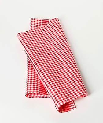 포토 JPG 해외이미지 스튜디오촬영 사람없음 빨간색 직물 천 오브젝트 확인 냅킨 체크무늬 머리위 접기 행주 해외202004 해외202105 해외포토 컬러 무늬 모션 실내 청소도구 파일형식