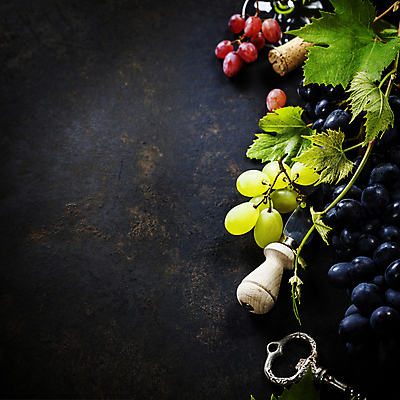 포토 JPG 해외이미지 백그라운드 포도 검은배경 사람없음 코르크 와인오프너 치즈나이프 포도넝쿨 포도잎 카피스페이스 해외202004 해외포토 잎 과일 검은색 공백 나이프 덩굴 병따개 파일형식
