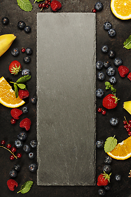 포토 JPG 해외이미지 오렌지 프레임 바나나 사람없음 블루베리 산딸기 석판 해외202004 해외포토 과일 파일형식