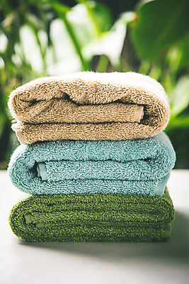 포토 JPG 해외이미지 잎 사람없음 아웃포커스 수건 위생용품 쌓기 스파용품 해외202004 해외포토 식물 생활용품 모션 촬영기법 스파 오브젝트 파일형식