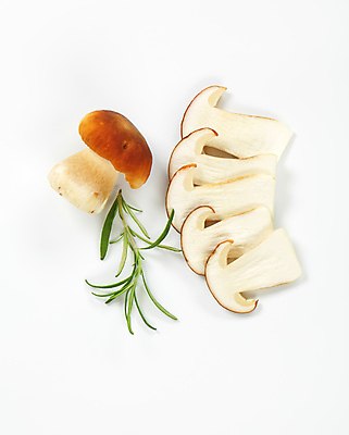 포토 JPG 해외이미지 스튜디오촬영 식재료 단면 실내 사람없음 흰배경 슬라이스 로즈메리 그물버섯 해외202004 해외202105 해외포토 백그라운드 내부 버섯 흰색 허브 파일형식