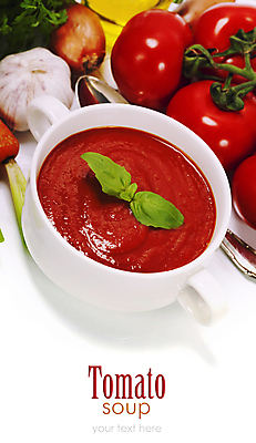 포토 JPG 해외이미지 그릇 토마토 방울토마토 마늘 타이포그라피 사람없음 숟가락 수프 흰배경 카피스페이스 해외202004 해외포토 문자 식기 백그라운드 채소 수저 공백 흰색 파일형식