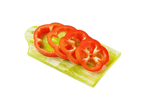 포토 JPG 해외이미지 조각 파프리카 실내 사람없음 자르기 흰배경 나무도마 해외202004 해외202105 해외포토 백그라운드 채소 모션 도마 내부 목재 흰색 파일형식