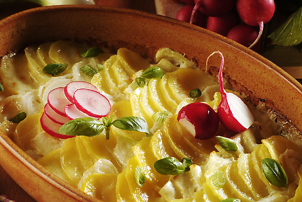 포토 JPG 해외이미지 접시 음식 반찬 양파 감자 요리 사람없음 식사 저녁식사 신선 뜨거움 굽기 크림 슬라이스 브런치 점심식사 그라탱 짠맛 채식주의자 총각무 캐서롤 해외202004 해외202105 해외포토 식기 채소 서양음식 용기_그릇 맛 무 구이 채식 파일형식