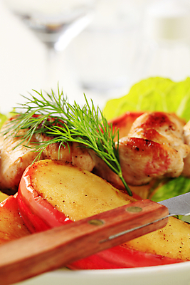 포토 JPG 해외이미지 접시 음식 과일 건강 육류 요리 사람없음 초록색 치킨 튀김 흰색 사발 꼬치 그릴 사과 상추 굽기 냅킨 점심식사 케밥 앙트레 해외202004 해외202105 해외포토 식기 컬러 채소 식재료 주방용품 식사 사기그릇 구이 닭고기요리 파일형식