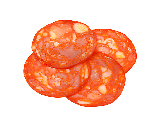 포토 JPG 해외이미지 스튜디오촬영 음식 조각 건조 육류 돼지고기 사람없음 빨간색 원형 4 소시지 맛 자르기 흰배경 매움 훈제 고립 살라미 스페인어 얇은 초리조 치유 편육 해외202004 해외202105 해외포토 도형 컬러 백그라운드 컨셉 식재료 모션 실내 숫자 흰색 가공식품 파일형식