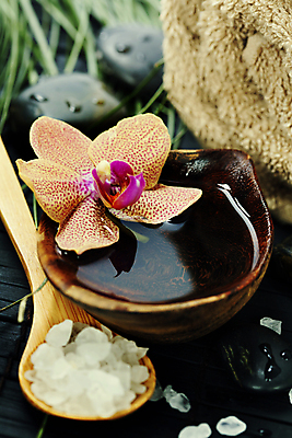 포토 JPG 해외이미지 검은배경 실내 근접촬영 사람없음 수건 사발 스파용품 아로마테라피 나무숟가락 난초꽃 입욕소금 해외202004 해외포토 꽃 뷰포인트 백그라운드 내부 위생용품 숟가락 검은색 스파 미용용품 난초 사기그릇 오브젝트 소금 테라피 파일형식