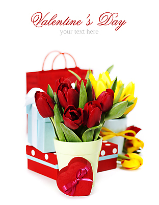 포토 JPG 해외이미지 화분 꽃다발 캘리그라피 발렌타인데이 사람없음 아웃포커스 선물상자 쇼핑백 튤립 흰배경 하트상자 해외202004 해외포토 꽃 백그라운드 가방 데이이벤트 촬영기법 선물 상자 흰색 파일형식