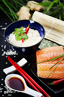 포토 JPG 해외이미지 접시 젓가락 밥 실내 근접촬영 사람없음 세트 숟가락 쌀 날것 연어 생강 연어요리 연어회 해외202004 해외포토 식기 음식 뷰포인트 채소 곡류 수저 어류 내부 생선회 파일형식