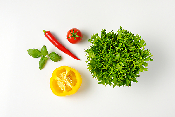 포토 JPG 해외이미지 채소 방울토마토 고추 파프리카 실내 사람없음 하이앵글 흰배경 바질 해외202004 해외202105 해외포토 뷰포인트 백그라운드 토마토 내부 흰색 파일형식