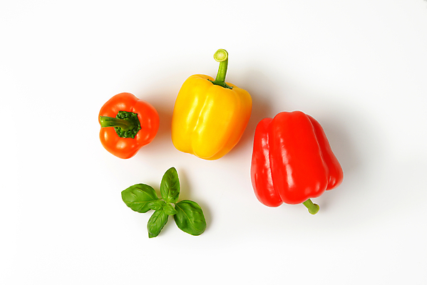 포토 JPG 해외이미지 파프리카 실내 사람없음 하이앵글 흰배경 바질 해외202004 해외202105 해외포토 뷰포인트 백그라운드 채소 내부 흰색 파일형식