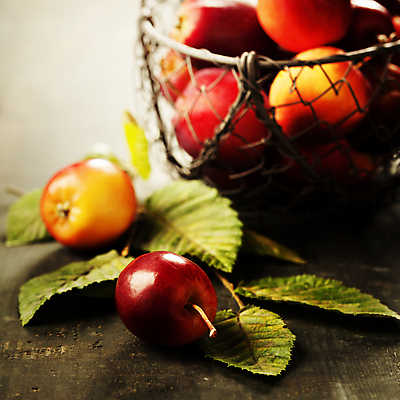 포토 JPG 해외이미지 잎 실내 사람없음 아웃포커스 신선 사과 담기 나무바닥 사과바구니 해외202004 해외포토 식물 과일 모션 바닥 촬영기법 내부 바구니 파일형식