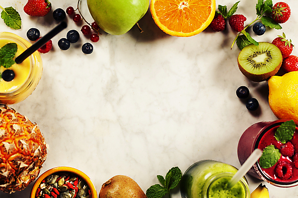 포토 JPG 해외이미지 오렌지 딸기 잔 프레임 키위 사람없음 주스 사과 레몬 파인애플 블루베리 산딸기 스무디 해외202004 해외포토 식기 음료 과일 열대과일 파일형식