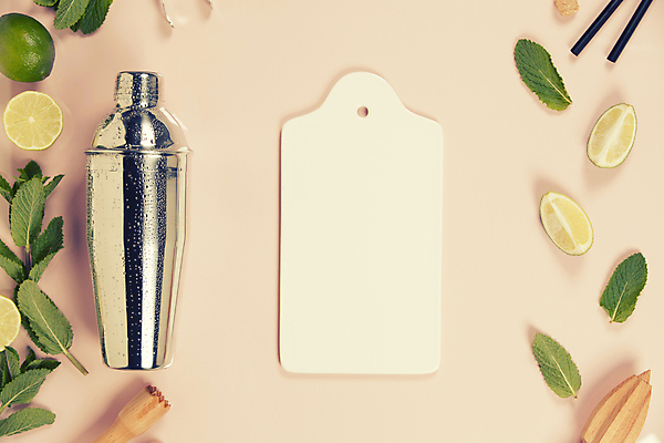 포토 JPG 해외이미지 도마 실내 사람없음 하이앵글 칵테일 민트 라임 모히토 쉐이커 셰이커 분홍색배경 해외202004 해외포토 뷰포인트 분홍색 백그라운드 과일 주방용품 주류 내부 허브 파일형식