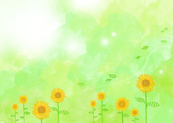 PSD 사계절 계절 꽃 백그라운드 꽃밭 일러스트 자연 해바라기 사람없음 여름 계절백그라운드 국내일러스트 식물 생태계 파일형식