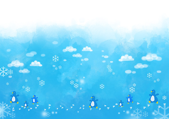 모양 PSD 동물 구름 사계절 계절 하늘색 백그라운드 겨울 일러스트 자연 눈꽃 사람없음 파란색 펭귄 계절백그라운드 겨울배경 국내일러스트 자연요소 컬러 조류 눈_날씨 생태계 파일형식
