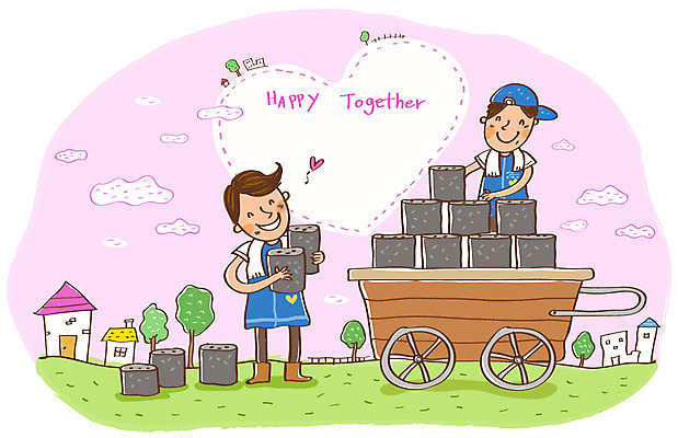 EPS 남자 행복 어린이 유니폼 일러스트 함께함 희망프로젝트 미소 웃음 사람 두명 10대 30대 수레 봉사 도움 자원봉사자 사회이슈 사회복지 배송 더불어사는사회 사회봉사 연탄 연탄배달 남자만 국내일러스트 옷 감정 컨셉 청소년 표정 장년 카트 복지 파일형식 벡터