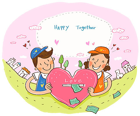 EPS 여자 남자 행복 돈 일러스트 함께함 희망프로젝트 사랑 미소 웃음 사람 두명 30대 하트 봉사 도움 자원봉사자 사회이슈 사회복지 더불어사는사회 사회봉사 모금 모금함 장년만 성인만 국내일러스트 모양 감정 컨셉 표정 장년 재산 복지 파일형식 벡터